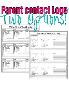 Preview of Parent Contact Logs