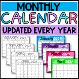 2024 2025 Monthly Calendar Color and Black and White UPDAT