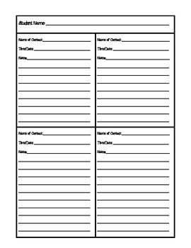 Parent Contact/Communication Log by Cassie Bellard | TpT