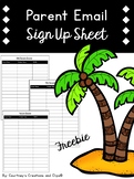 Parent Email Sign Up Sheets (half day kindergarten included)