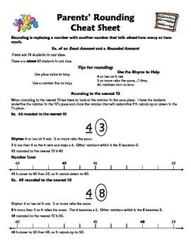 Preview of Parent Explanation Letter on Rounding to the Nearest 10 - English and Spanish