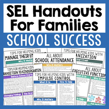 Preview of Parent & Family Handouts For Executive Functioning, Grade Transitions, Etc.