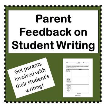 Preview of Parent Feedback on Student Writing- Graphic Organizer