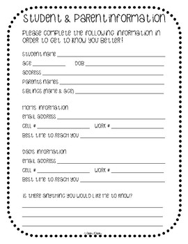 Classroom Donation Form Spanish & English