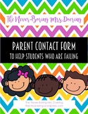 Parent Contact Form for a Failing Student