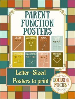 Preview of Parent Function Posters PDF Algebra Word Wall boho