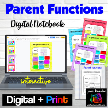 Preview of Parent Functions Graphic Organizers Digital and Print