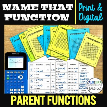 Preview of Identify Parent Functions | Graphing Activity | Linear, Quadratic, Exponential