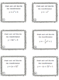 Parent Functions Transformations Task Cards