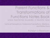 Parent Functions and Algebraic Transformations Notes