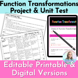 Parent Functions and Function Transformations Project and 