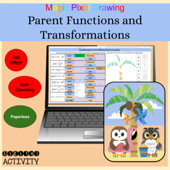 Preview of Parent Functions and Transformations - DIGITAL pixels activity