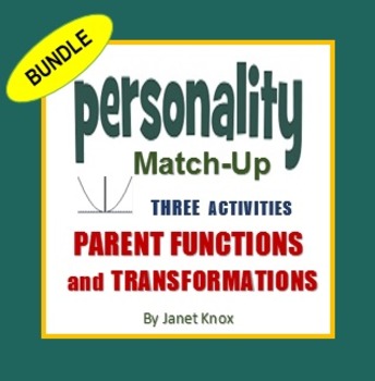Preview of Parent Functions and Transformations, Personality Match-Up Bundle