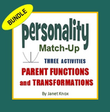 Parent Functions and Transformations, Personality Match-Up Bundle