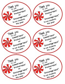 Parent Gift Tags: Thank you for your commit quot mint quot involve quot mint