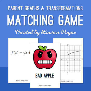 Preview of Parent Graphs and Transformations Matching Card Game