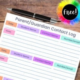 Parent/Guardian Contact Log | Printable