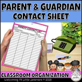 Preview of EDITABLE Parent/Guardian Contact Sheet: Phone, Email, Preference, Communication