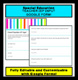 Parent/Guardian IEP Input Google Form-Special Education - 