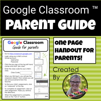 Parent Guide for Google Classroom