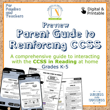 Preview of Parent Guide - Reinforcing CCSS Reading: K-5 PREVIEW | Digital | English&Spanish