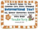 Parent Guide to Third Grade Informational Text CCSS