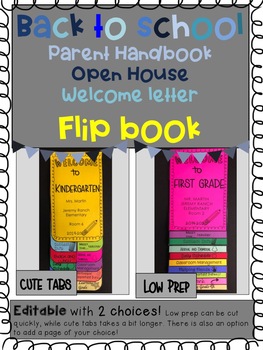 Preview of Parent Handbook/ Welcome letter/Open House/Back-to-School FLIP BOOK! *EDITABLE*