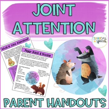 Preview of Joint Attention Parent Handouts & Activities for Early Communicators | EI | SLP