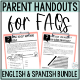 Speech Therapy Parent Handouts Bundle- Frequently Asked Qu