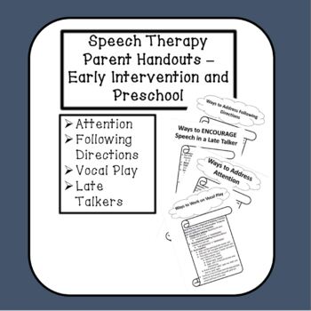 speech therapy handouts for parents