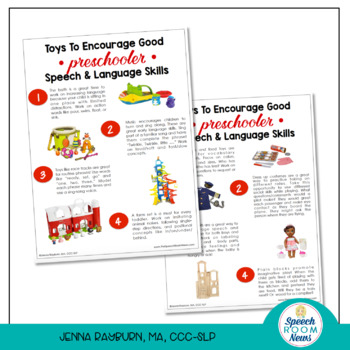 Preview of Parent Handouts: Toys to Increase Speech & Language Skills