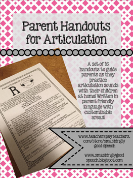 Preview of Parent Handouts for Articulation
