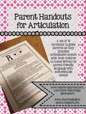 Parent Handouts for Articulation