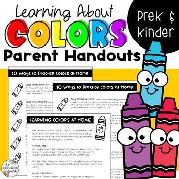 Preview of Parent Handouts for Learning Colors at Home