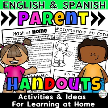 Preview of Parent Handouts for Preschool Home to School Connection (English and Spanish)
