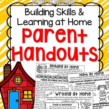 Preview of Parent Handouts for Preschool, Pre-K, TK, and Kindergarten - English & Spanish