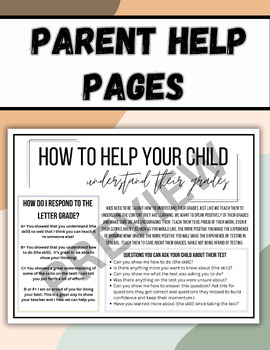 Preview of Parent Help Pages, How to Help Your Child, Parent Handouts Understand Grades