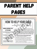 Parent Help Pages, How to Help Your Child, Parent Handouts