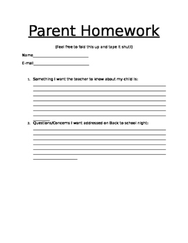 parent homework assignment