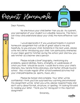 parent homework examples