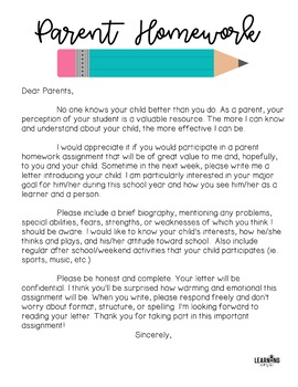 homework info for parents