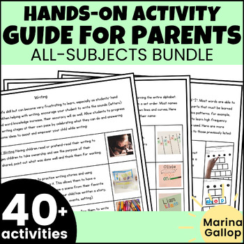 Preview of PreK & Kindergarten Alternative Homework Packet - Yearlong Hands-On Activities