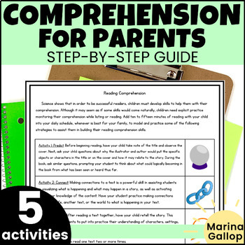 Preview of Reading Comprehension Handout & Activities - Homework Alternative Parent Guide