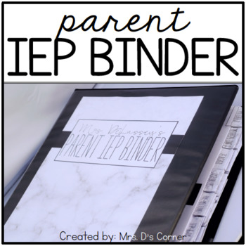 Preview of Parent IEP Binder | Editable (Black and White) IEP Companion for Parents