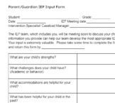 Parent IEP Input form