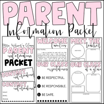 Preview of Back to School Night Parent Information Packet