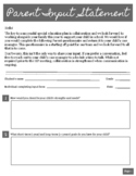 Parent Input Questionnaire