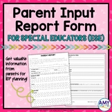 Parent Input Report Form for IEP Planning
