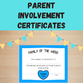 Parent Involvement/Appreciation Award Certificates