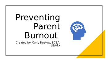 Preview of Caregiver Guidance Lesson: Preventing Parent Burnout